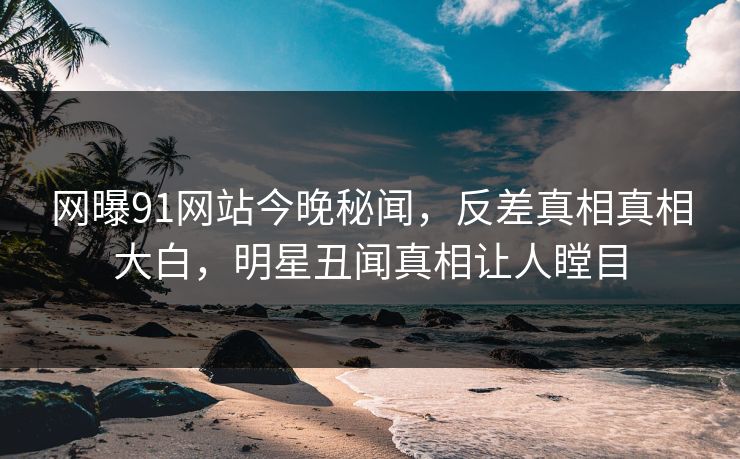 网曝91网站今晚秘闻，反差真相真相大白，明星丑闻真相让人瞠目