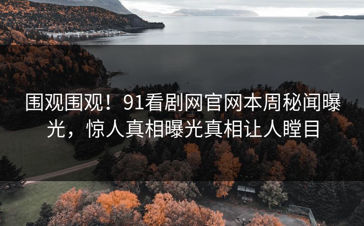 围观围观！91看剧网官网本周秘闻曝光，惊人真相曝光真相让人瞠目