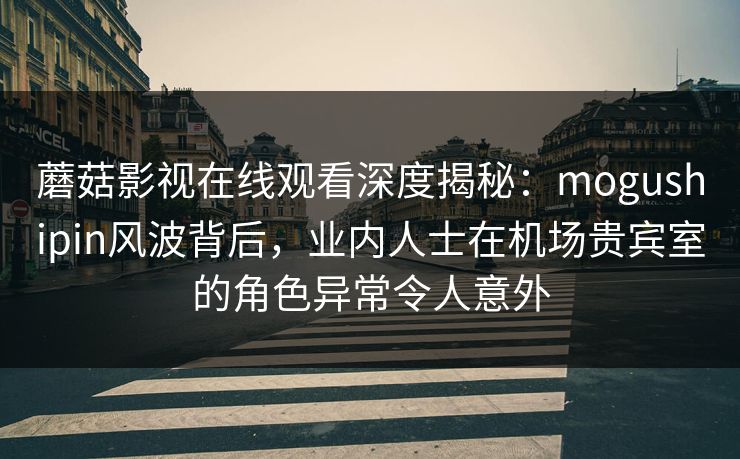 蘑菇影视在线观看深度揭秘：mogushipin风波背后，业内人士在机场贵宾室的角色异常令人意外