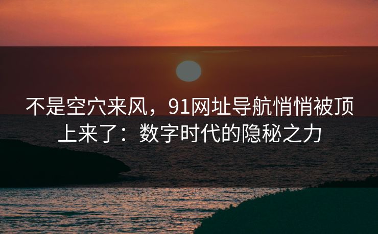 不是空穴来风，91网址导航悄悄被顶上来了：数字时代的隐秘之力